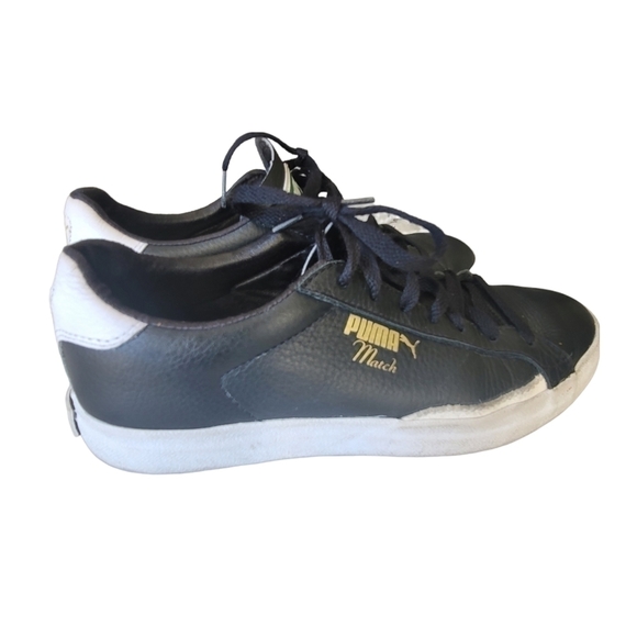 𝅺MEN'S Black Match 74 Leather Sneakers US 7 - Picture 13 of 14